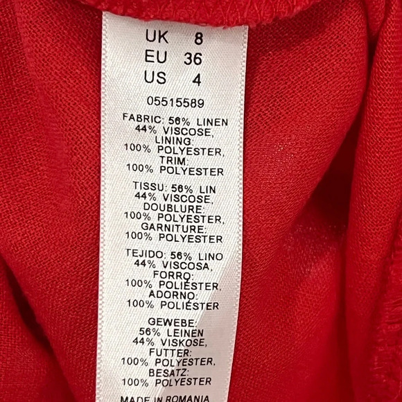 ASOS Red and pink linen blend dress - Picture 10 of 14